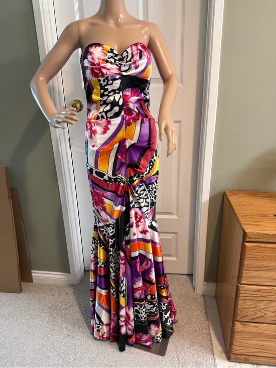 Cache Dresses & Skirts - Vintage Y2K Cache Dress Size 6 Satin Floral Ruched Mermaid Maxi Event Formal